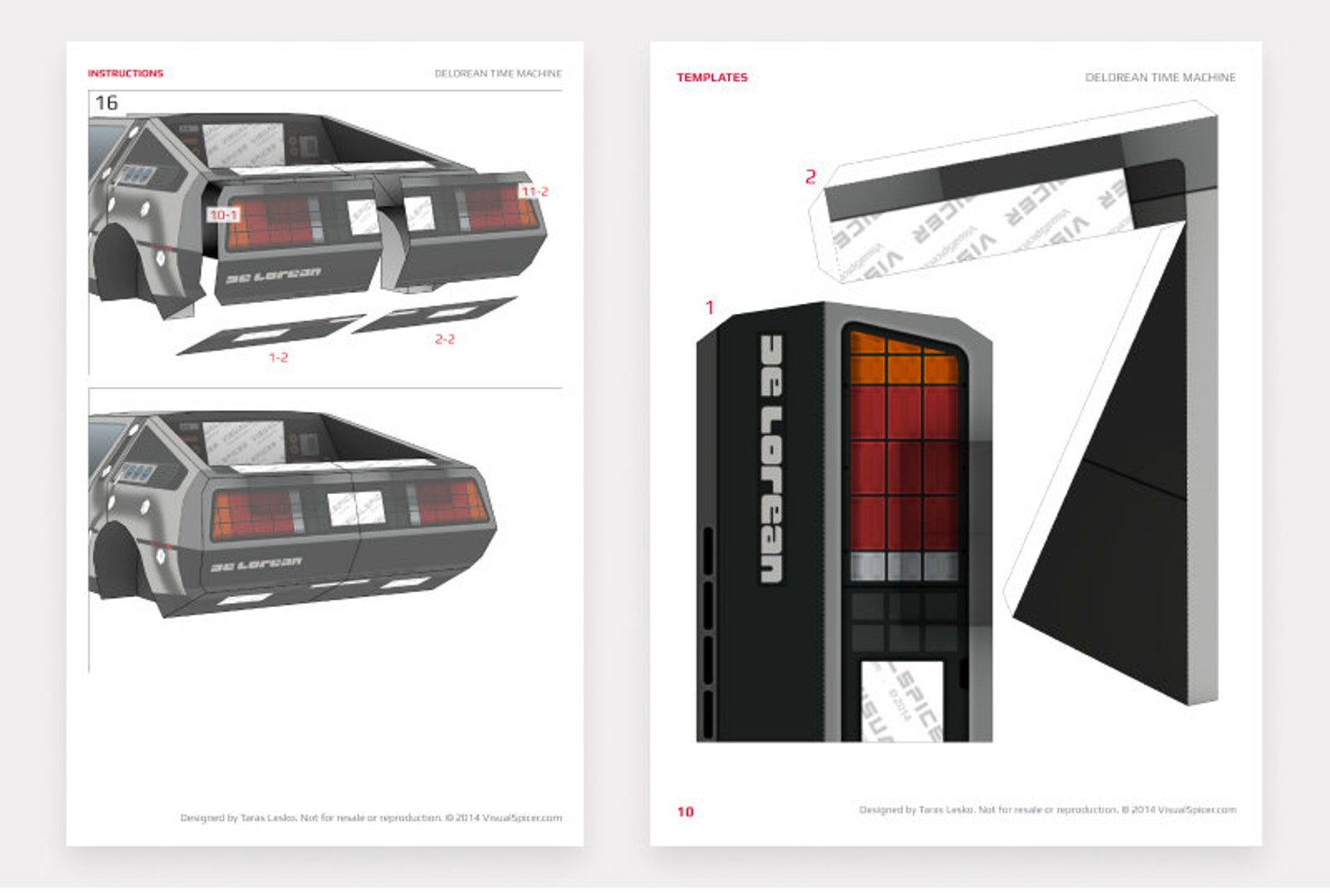 Back To The Future DeLorean Time Machine DIY 3D Papercraft Etsy México