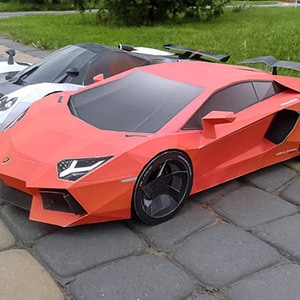 Lamborghini Aventador Racer DIY 3D Papercraft Car Template, Papercraft Model for Adults and Kids, Instant Download PDF