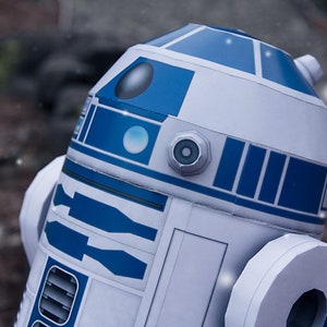 Star Wars R2-D2 geïnspireerde DIY 3D Papercraft-sjablonen, Papercraft-model voor volwassenen en kinderen, Instant Download Paper Kit PDF
