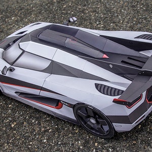 Koenigsegg One:1 Apollo DIY 3D Papercraft Supercar Templates, Papercraft Model for Adults and Kids, Instant Download Paper Kit PDF