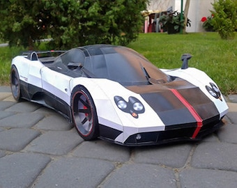 Pagani Zonda Jet Black DIY 3D Papercraft Supercar Templates, Papercraft Model for Adults and Kids, Instant Download PDF