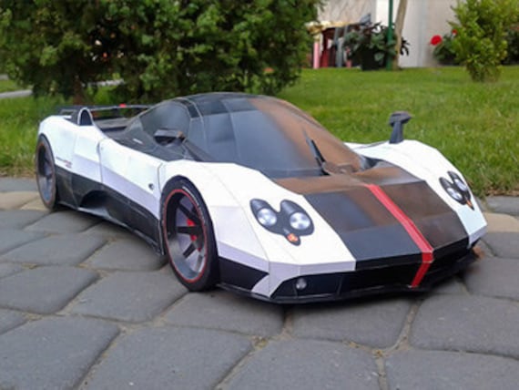 Pagani Zonda Jet Black Diy 3d Papercraft Supercar Templates Etsy