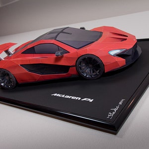 McLaren P1 Fury DIY 3D Papercraft Supercar Plantillas, Supercar Papercraft Modelo para adultos y niños, Kit de papel de descarga instantánea PDF