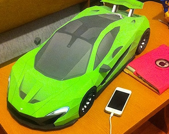 McLaren P1 Lush DIY 3D Papercraft Supercar Templates, Supercar Papercraft Model for Adults and Kids, Instant Download Paper Kit PDF