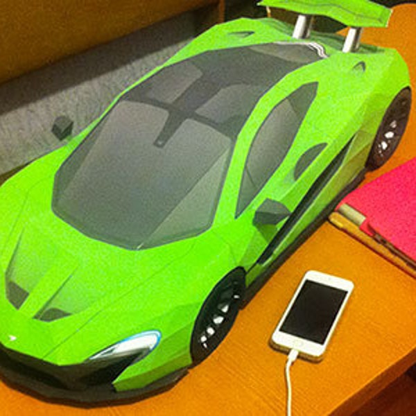 McLaren P1 Lush DIY 3D Papercraft Supercar Templates, Supercar Papercraft Model for Adults and Kids, Instant Download Paper Kit PDF