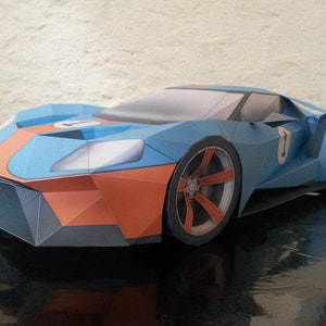 Ford GT Storm DIY 3D Papercraft Supercar Templates, Sports Car Papercraft Model for Adults and Kids, Instant Download Paper Kit PDF