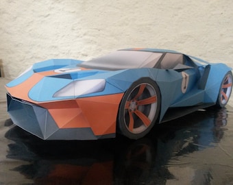 Ford GT Storm DIY 3D Papercraft Supercar Templates, Sports Car Papercraft Model for Adults and Kids, Instant Download Paper Kit PDF
