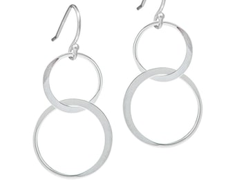 【HYERES LOR】Noailles double circle Silver earring 20mm HYERES LOR】Noailles double circle Silver earring 20cm