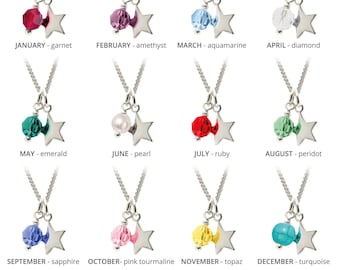 A pretty birthstone pendant for every month of the year | Silver Birthstone Pendant | Birthstone Jewellery | Birthstone Gift | Baptism Gift