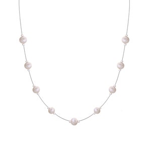 Floating Pearl Necklace | Floating Pearls | Pearls on Wire | Cream Pearls | Floating Necklace | Wire Pearl Necklace | Illusion Necklace
