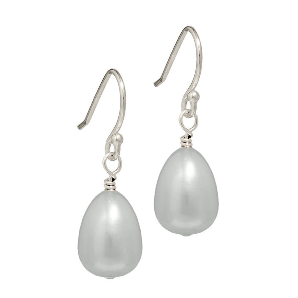 Grey Pearl Drop Earrings Grey Pearl Earrings Handmade Etsy UK