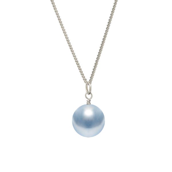 Blue Pearl Pendant Necklace | Something Blue Gift | Drop Pearl Pendant | Blue Pearl Pendant | Light Blue Pearl | Bridesmaids Gift