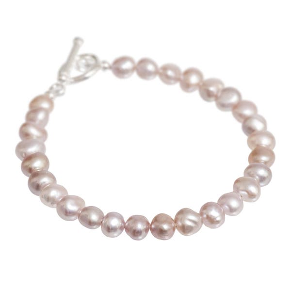 Pink Freshwater Pearl Bracelet | Pink Pearl Bracelet | Pink Pearls | Pearl and Silver Bracelet