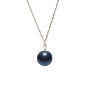 A Beautiful Dark Blue Pearl Pendant Necklace | Pearl Drop Pendant | Dark Blue Pearl Pendant | Navy Blue Pearl Pendant