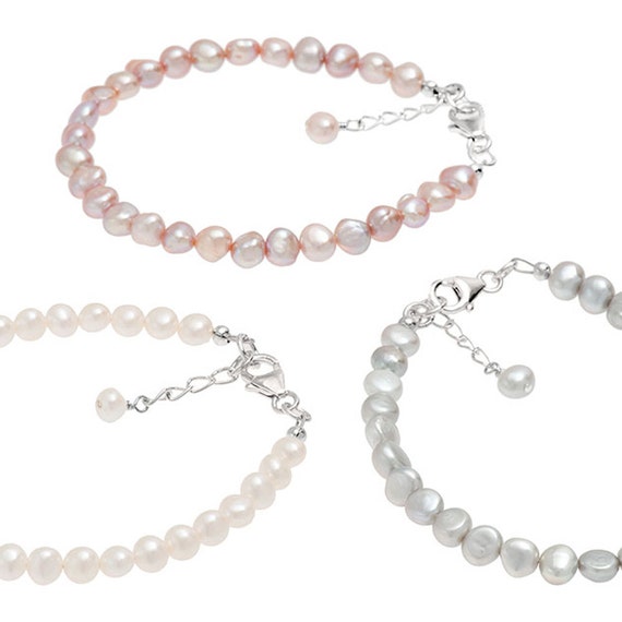 Grey pearl bracelets cheap
