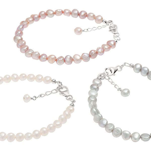 Freshwater Pearl Bracelets | Pink Pearl Bracelet | White Pearl Bracelet | Grey Pearl Bracelet | Small Pearl Bracelet