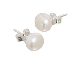 Pearl Stud Earrings | Stud Pearl Earrings | Cream Pearl Stud Earrings | Pearl Earrings