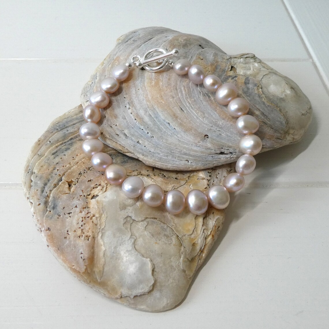 Pink freshwater pearl bracelet Clearance