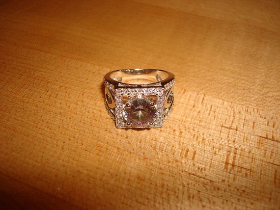 Diamond Cut Rainbow Topaz And White Sapphire 925 … - image 4