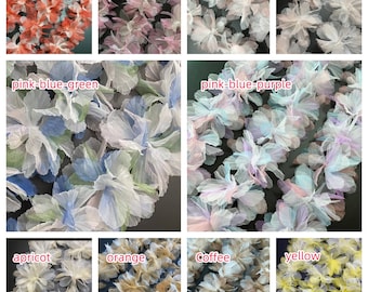 off white Flroal applique,14cm flower appliques,3D lace sticker,3D Orangza flower,pink flower,blue flower
