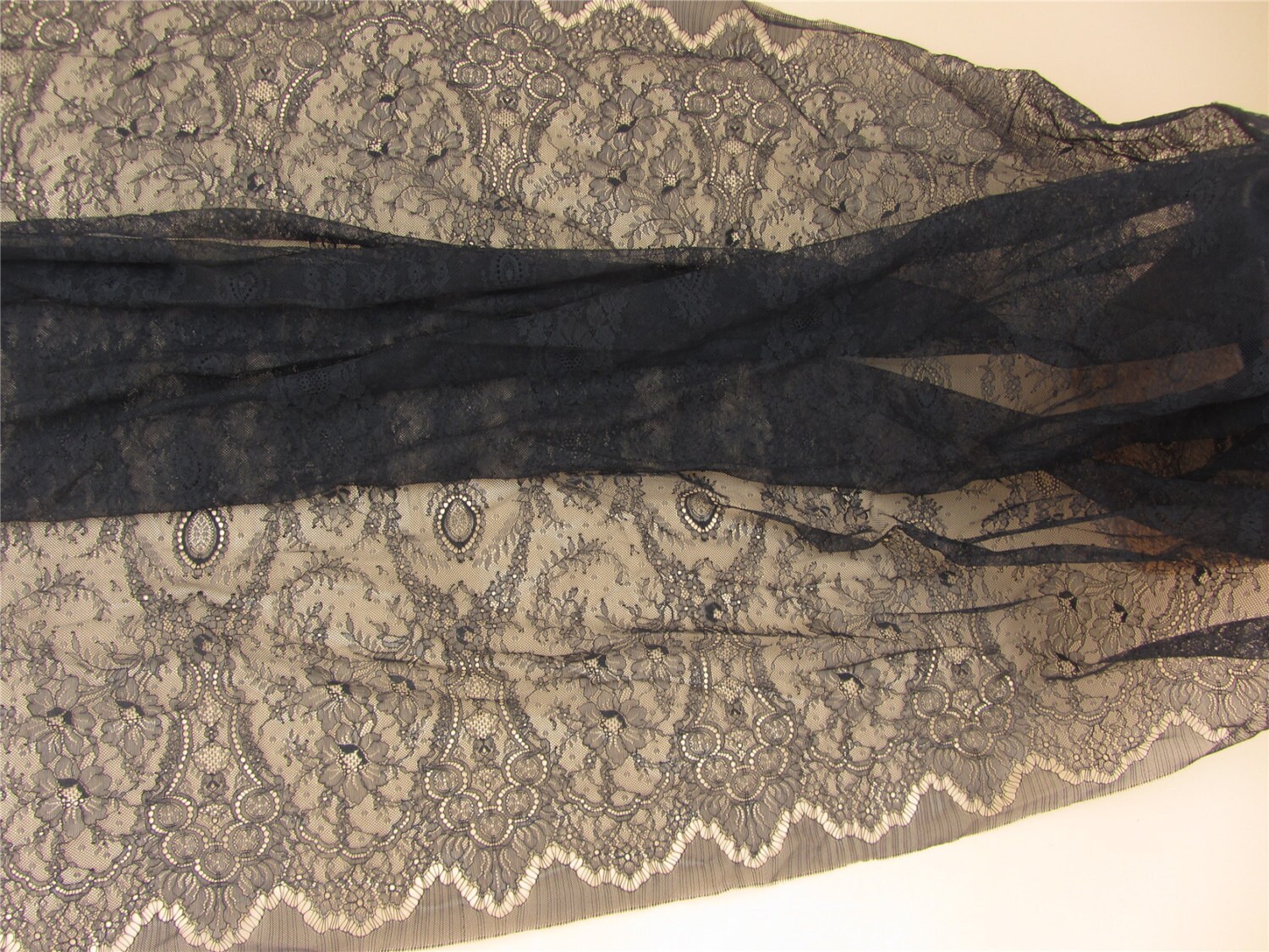 Chantilly Eyelash Lace Trim Chantilly Lace Fabric 59 inches Etsy