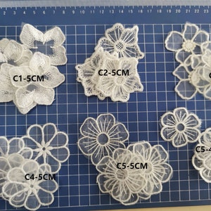 10pcs off white Lace applique,flower appliques,3D lace sticker