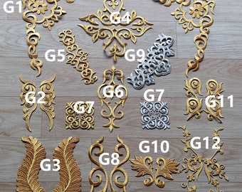 Gold applique  ,embroidery patch,lace applique,Baroque applique  --1pair(2pcs)