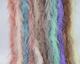 Ostrich Feather Boa, White, Pink, Peach, 2 meters
