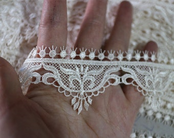 ivory Lace Trim, 4cm width trim For Scrapbook, Home Decor, Apparel, Accessories, Victorian & Romantic Crafts