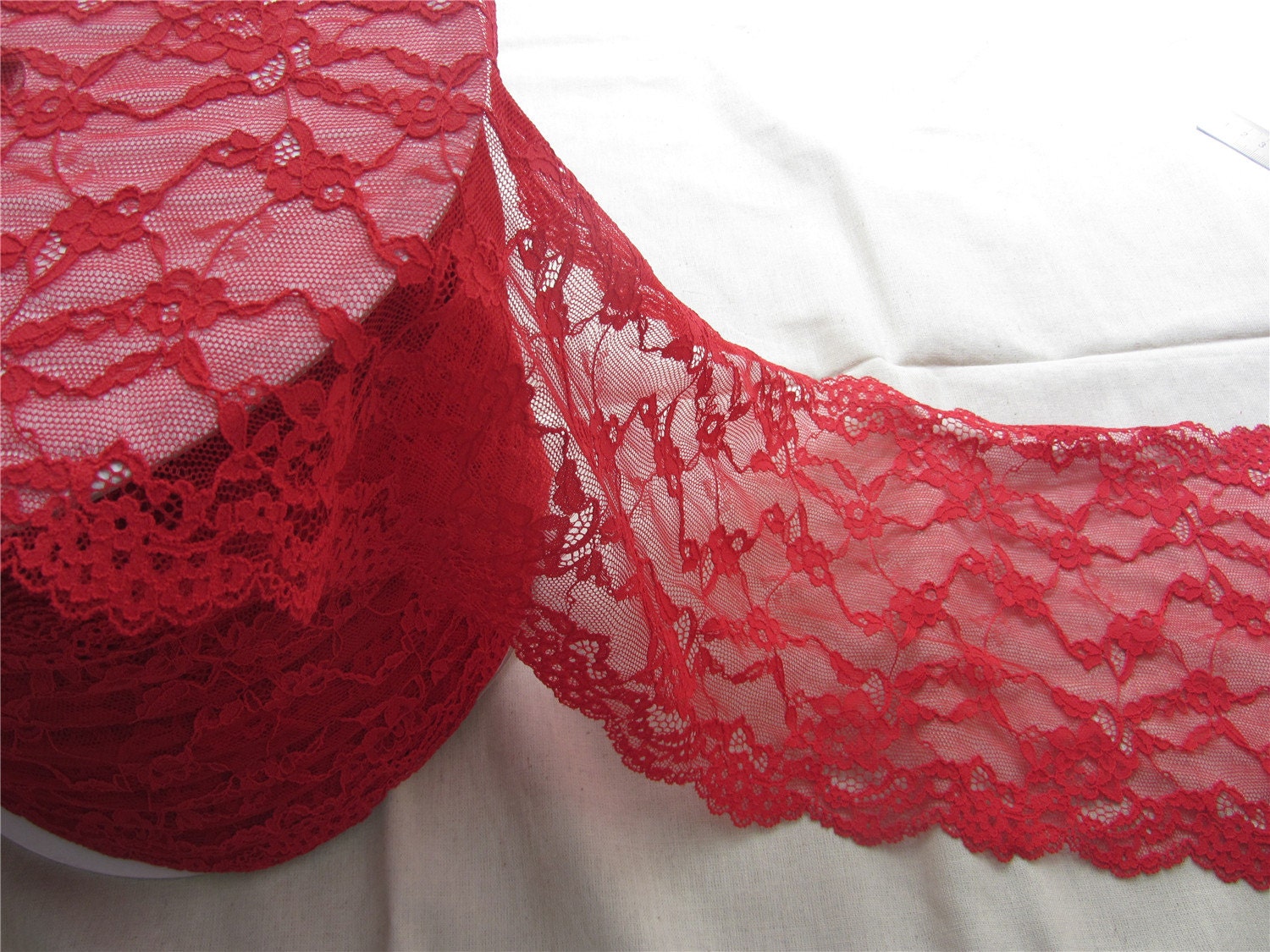 red lace trim by the yard