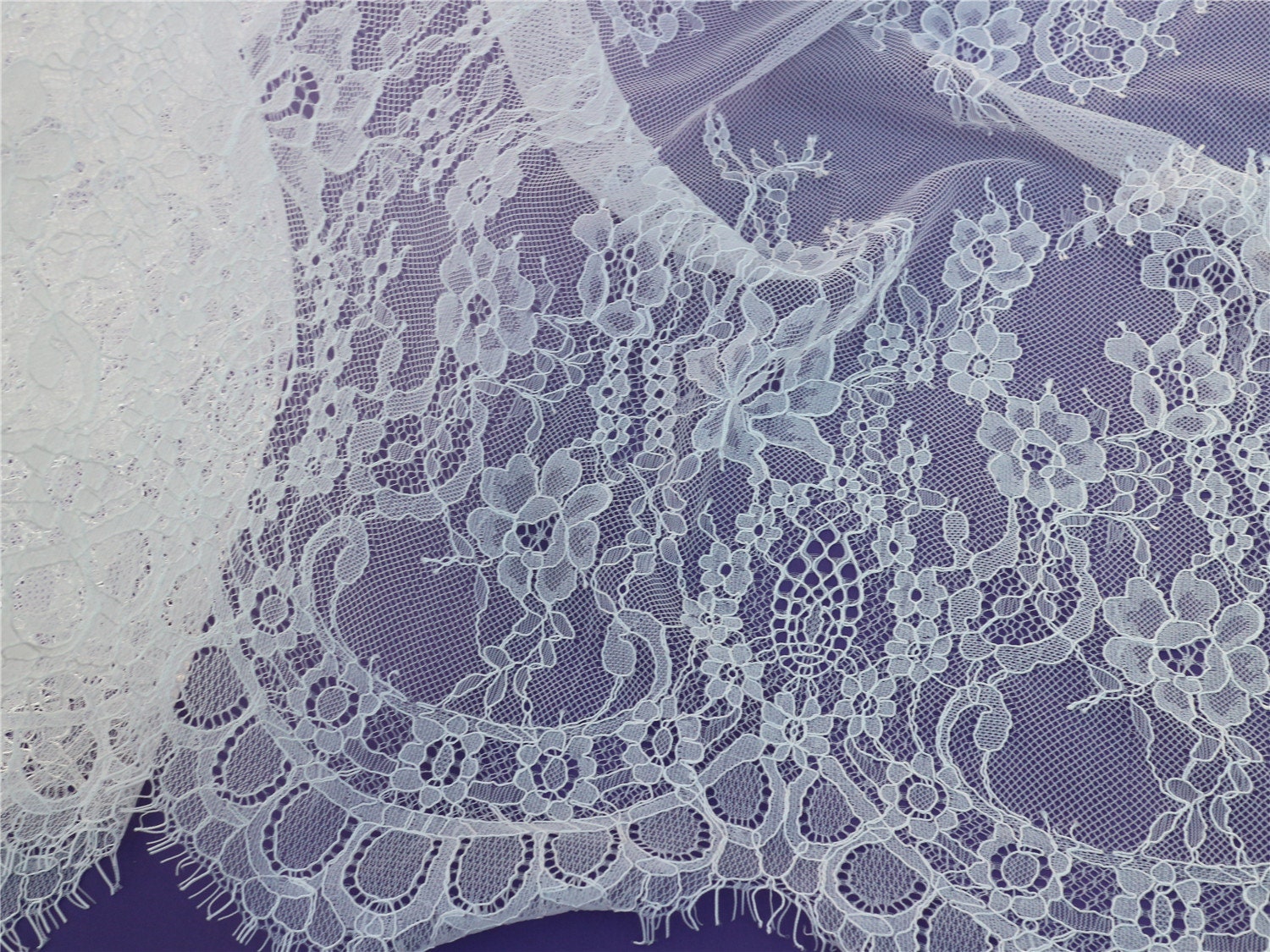Chantilly Eyelash Lace Trim Chantilly Lace Fabric 59 inches | Etsy