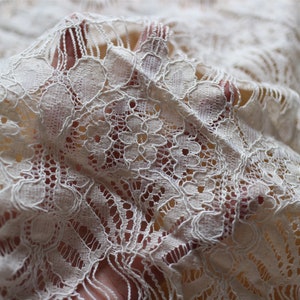 Blush Pink Eyelash Lace Fabric by the Yard or Wholesale for dress,bone lace fabric image 6