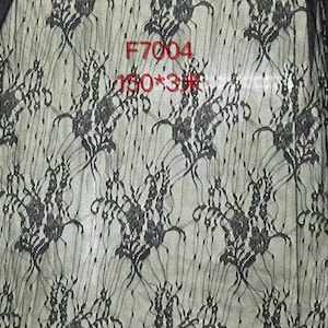Schwarz Blumen Kleid Spitze, Wimpern Spitzenstoff verkaufen Bulk-Lager, Chantilly Lace Stoff für Hochzeit 59 &quot;Breite