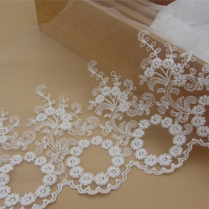 1yard DIY Lace trim online store flower embroidered ribbon DIY material lace belt white trim lace for wedding