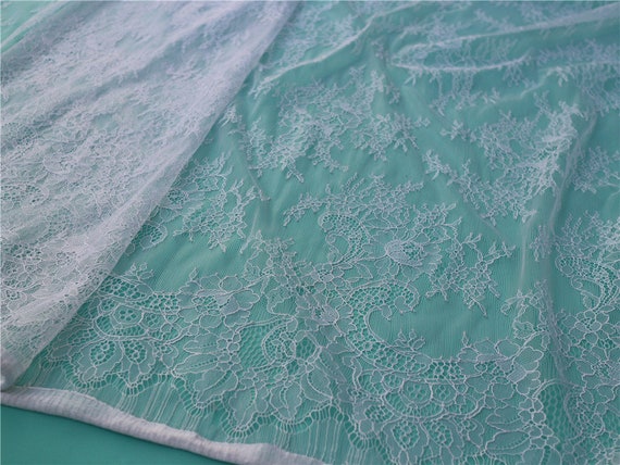 Hight quality ivory lace Fabric ,off White Chantilly Lace fabric  for wedding,Lace trim
