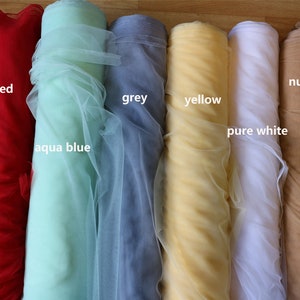 Soft tulle, High quality nylon Net tulle,6420 net veil,skirt net,30colors veil 59" width soft  WeddingVeil ,Tulle Bridal Fabric