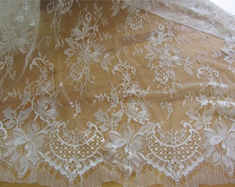 eyelash rose black lace fabric  , Chantilly Eyelash white Lace Fabric by yard   for Wedding Gowns, Bridal Veils, Mantilla, Costumes