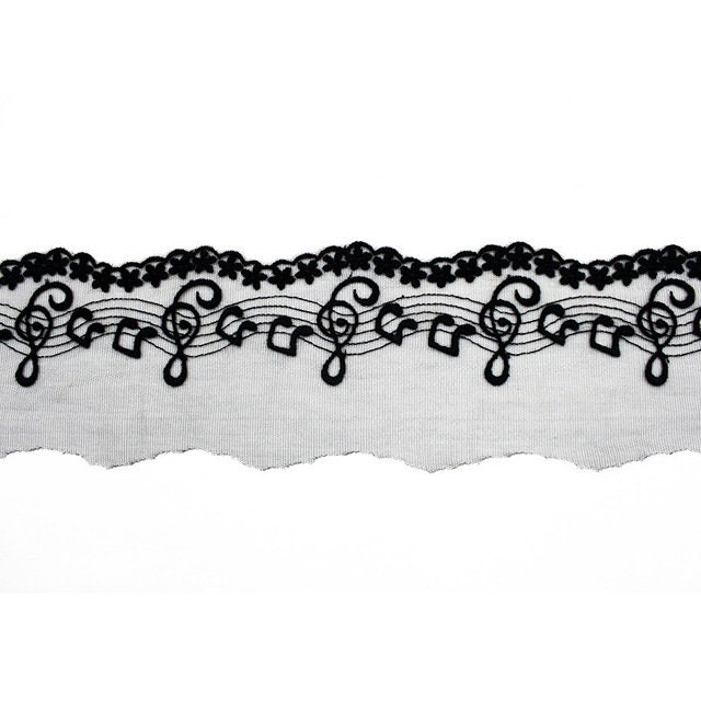 Music Note Ribbon Pattern Music Note Lace Ribbon Online Store Musical Notes Embroidered Ribbon ...