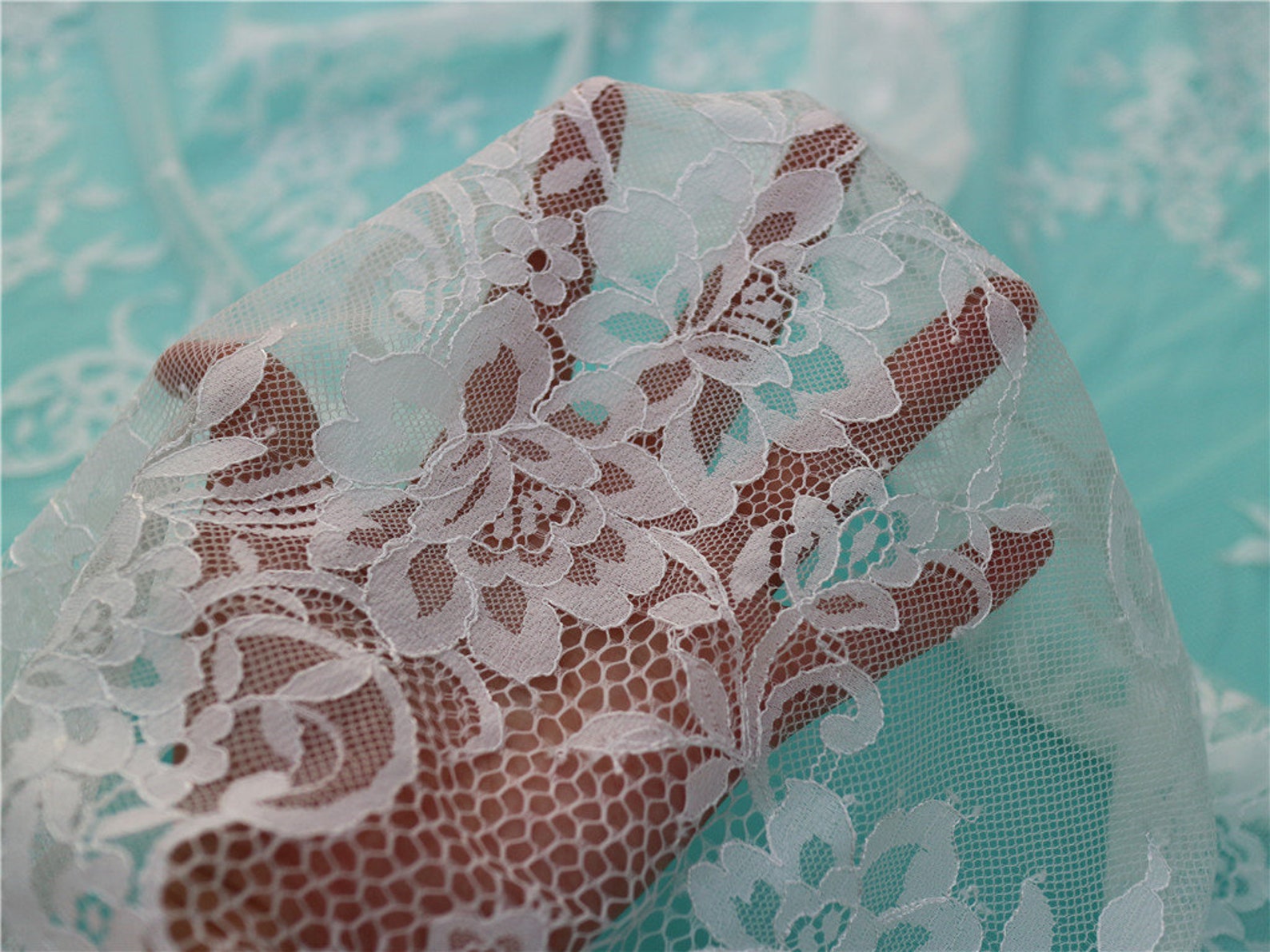 Dentelleeyelash Lace Fabric Sell by Yard off White Chantilly - Etsy