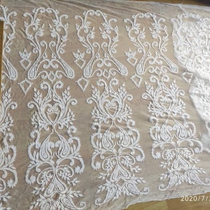 cotton embroidery fabric,Baroque lace fabric , off white lace fabric,Embroidery lace fabric