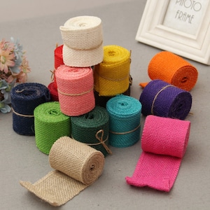 Jute linten, jute rollen. Jute lint-2yards in 1 roll, blauwe jute lint, groene jute lint