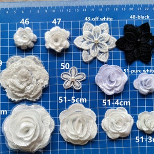 off white Lace applique  ,flower appliques,3D lace sticker,beaded floral applique