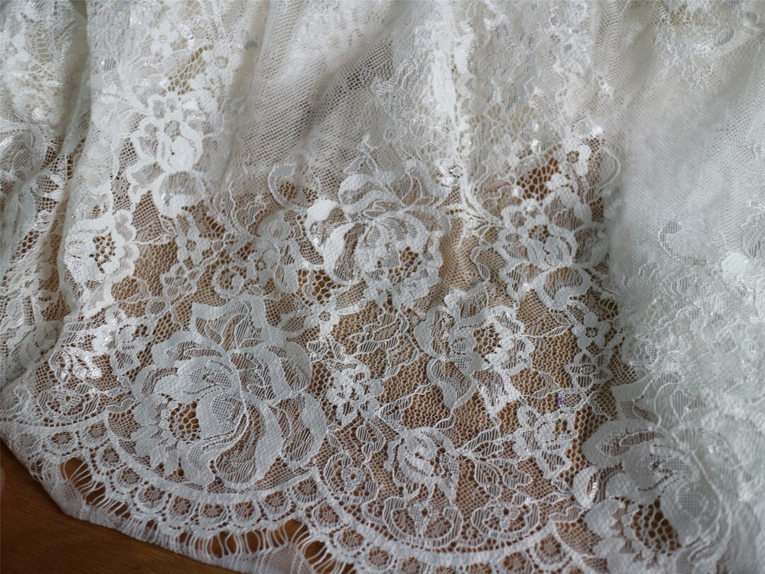 1yard Chantilly Lace Fabric in Ivory Cream for Bridal Gowns - Etsy