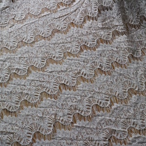 Blush Pink Eyelash Lace Fabric by the Yard or Wholesale for dress,bone lace fabric image 2