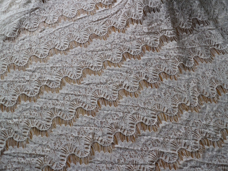 Blush Pink Eyelash Lace Fabric by the Yard or Wholesale for dress,bone lace fabric image 2