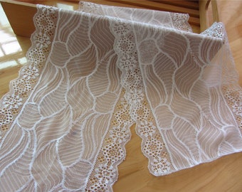 off white wedding lace,Stretch Lace Trim - Extra Wide Lace Trim, 7.8" Wide Lace Trim- ivory white