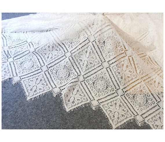 Tela de encaje con cordón de pestañas, mezcla de algodón y nailon