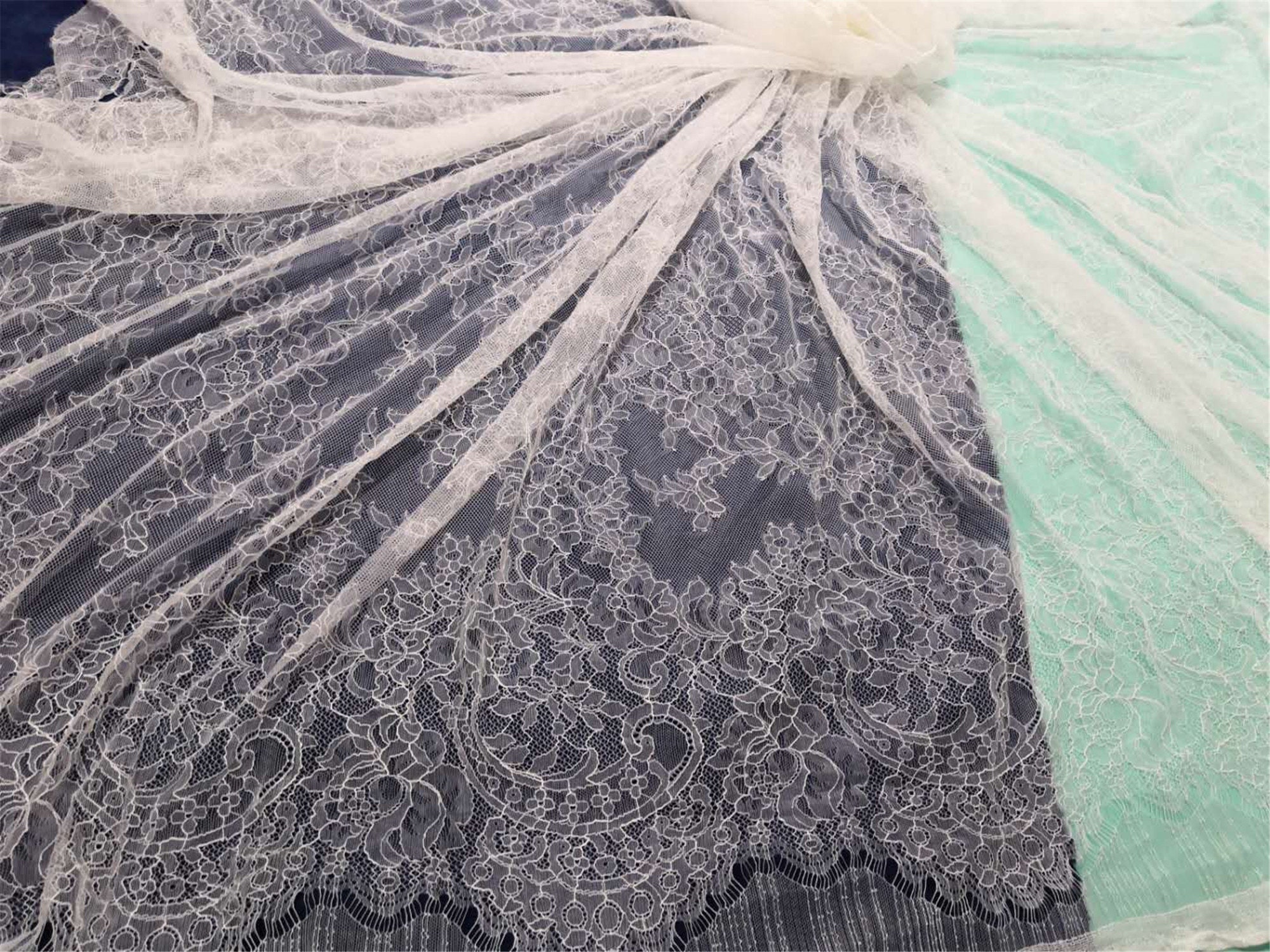 Soft Chantilly laceLaceLace fabriclace | Etsy