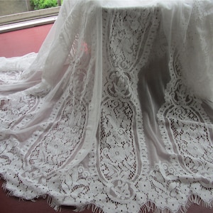 Eyelash lace fabric ,59“ eyelash Chantilly  Lace Fabric  Wedding Gowns, Bridal Veils, Mantilla, Costumes-LSM3LY005