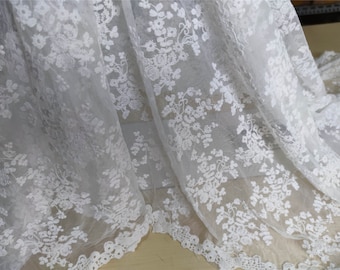Bomullsspetstyg, blommig slöja, broderityg, huvudbonader, DIY-hantverksmaterial